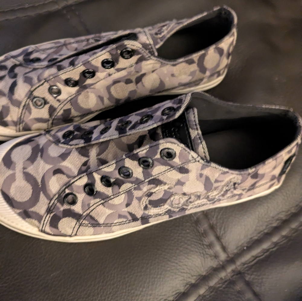 Coach Gray Patterned Sneakers - image 4